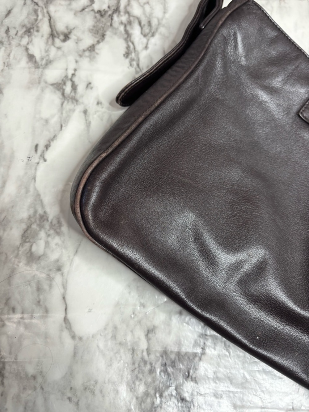 Lauren Ralph Lauren Dark Brown Leather Bag purse - Picture 3 of 9